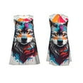 thumbnail image 7 of KLL Tie-Dye Wolf Head Pattern Womens Summer Dresses 2025,Loose Round Neck Sleeveless Sundresses Tank Dresses with Pockets, 7 of 7