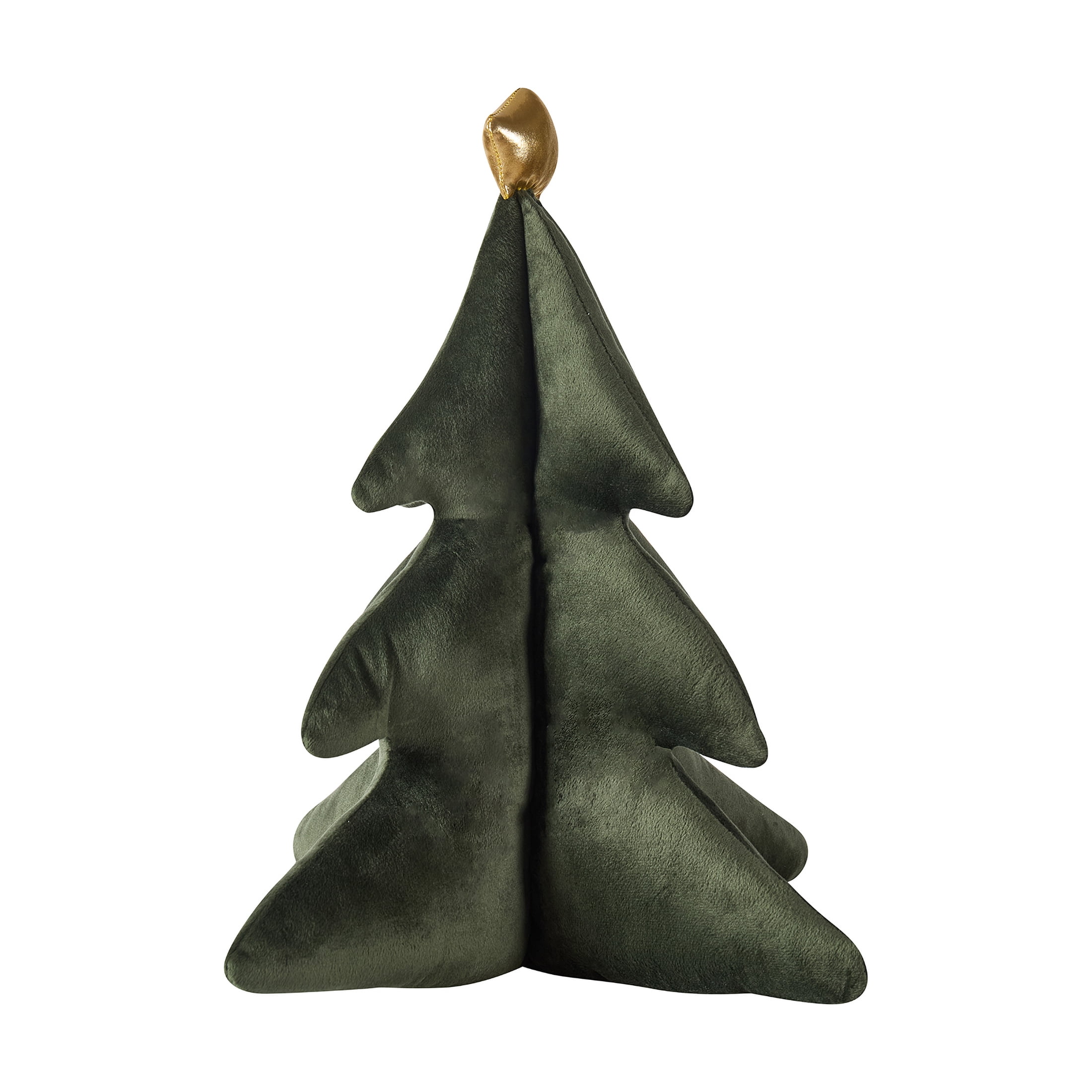 My Texas House 14" x 14" Green Shaped Holiday Tree Decorative Pillow