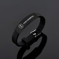 thumbnail image 3 of Brazalete de información médica de silicona de acero de titanio, PACIENTE DE CÁNCER, 11 Feliz Sencillez, 3 of 4
