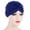 Blue, variant on Women Beading India Hat Muslim Ruffle Chemo Hat Beanie Wrap Cap