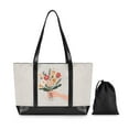 thumbnail image 7 of FORMRS Canvas Laptop Tote Bag for Women with 15.6" Computer Compartments Shoulder Handbag, Yellow Cute Flower, 7 of 7