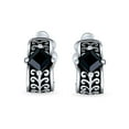 thumbnail image 2 of Bling Jewelry Womens Bali Black Crystal Vines Scroll Half Hoop Clip On Earrings, 2 of 5