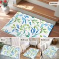 thumbnail image 5 of 2x3 Ft Entryway Area Rug, Blue Green Botanical Kitchen Rug Runner Washable Floor Mat, Pastoral Summer Spring Leaf Non Slip Indoor Door Mat Throw Carpet for Bathroom Living Room Bedroom, 5 of 8