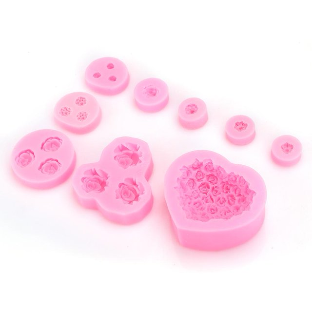 Molde de pastel con forma de rosa de corazón LHCER Molde de Chocolate resistente a altas y bajas temperaturas