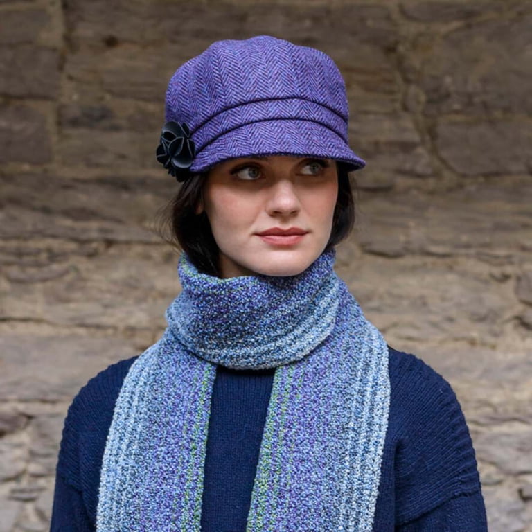 Free Shipping! Irish Tweed Purple Herringbone Newsboy For  display picture 1