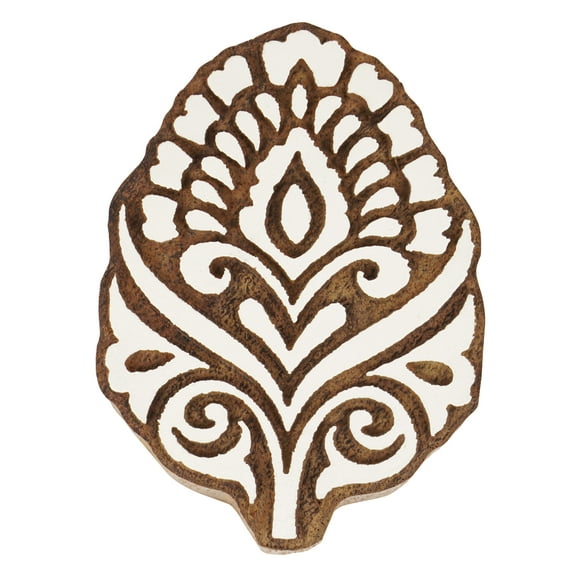 IBA Indianbeautifulart Textile Printing Block Asian Floral Motif Hand Carved Wooden Stamp Wood Block Printing Textile Stamps For Fabric/ Pottery Blocks-2.5