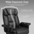 thumbnail image 3 of Ninecer Tall Ergonomic Reclining High Back Executive Office Chair with Footrest, PU Leather, 400lbs Capacity, Black, 3 of 9