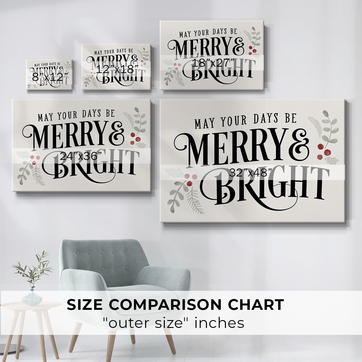 Merry Sentiment II- Gallery Wrapped Canvas