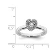thumbnail image 3 of Sterling Silver Heart Promise Ring with Diamond Accent, 3 of 4