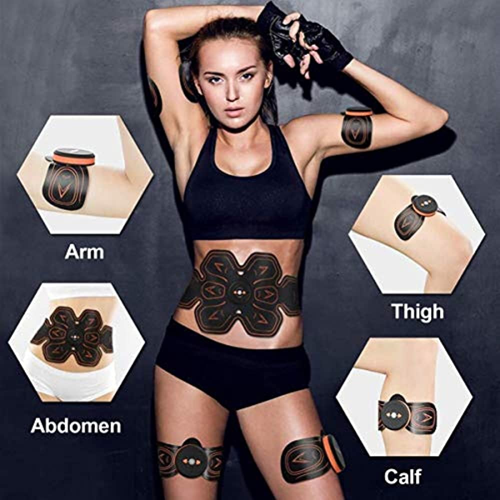 SHENGMI EMS Muscle Stimulator,Abs Trainer Abdominal Belt with LCD Display & USB 