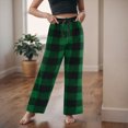 thumbnail image 6 of 8-9T Kids Fleece Pajamas Pants for Boys Girls Plaid Pants Big Boys Fleece Joggers With Pockets Elastic Waist Plaid Pants For Christmas Size 7-18 Up to XXXL,Green, 6 of 9