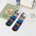 thumbnail image 5 of Salouo Cool Cat In Sunglasses Pattern Unisex Middle Tube Socks,Middle-Finger Knee High Socks Over The Calf Tube Stocking Crew Stockings for Women and Men Tube Socks, 5 of 8
