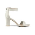 thumbnail image 3 of BLISSFUL STEP Women's Shoes Ankle Strap Block Heel Buckle Open Toe Sandals Grey 7.5, 3 of 8