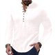 thumbnail image 1 of Mens Casual Long Sleeve Linen Shirt Cotton Linen Blouse Loose Tops T Shirts, 1 of 8
