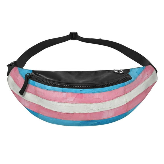 Men Women Transgender Pride Flag Fanny Pack Crossbody Waist Belt Bag Easy Carry Any Phone Wallet