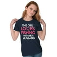 thumbnail image 4 of Wife Husband Loves Fishing Cute Girly Womens Slim Fit Graphic Tee Brisco Brands L, 4 of 5