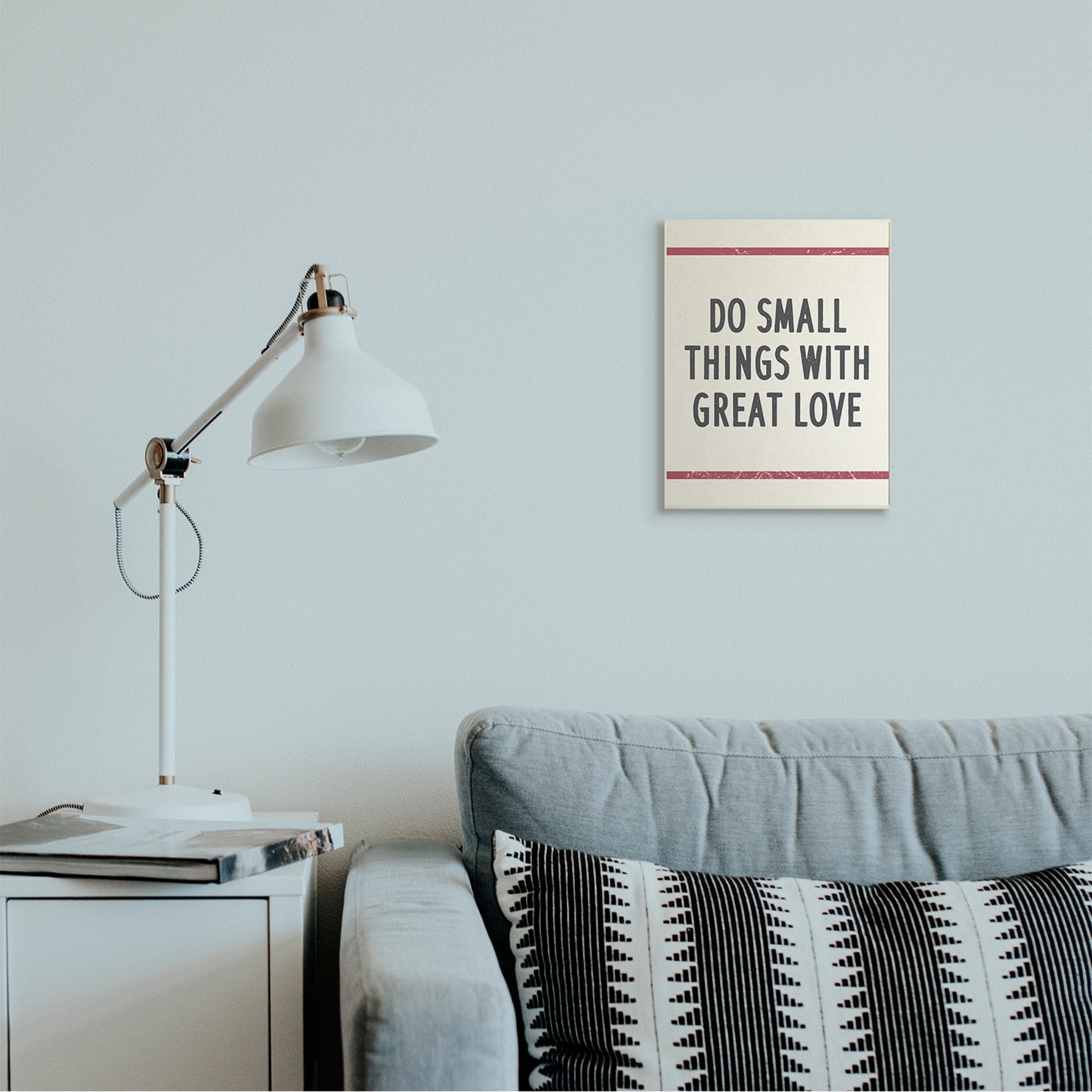 Stupell Industries Do Things with Great Love Red Bistro Stripe Wall Plaque by Daphne Polselli