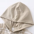 thumbnail image 4 of Fdqin Boys Shorts Sets 2Pcs Plaid Short Sleeve Hooded Button Shirt and Jogger Shorts Summer Outfits for Kids Apricot 7-8 Years, 4 of 9