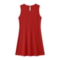 thumbnail image 6 of Rutainlusire Womens Summer Dresses Women's Summer Solid Color Sleeveless Ruched Round Neck Loose Waist Dress Red XL, 6 of 6