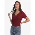 thumbnail image 4 of Womens Tops Crew Neck Summer Short Sleeve Casual Slim Fitted Tshirt, 4 of 6