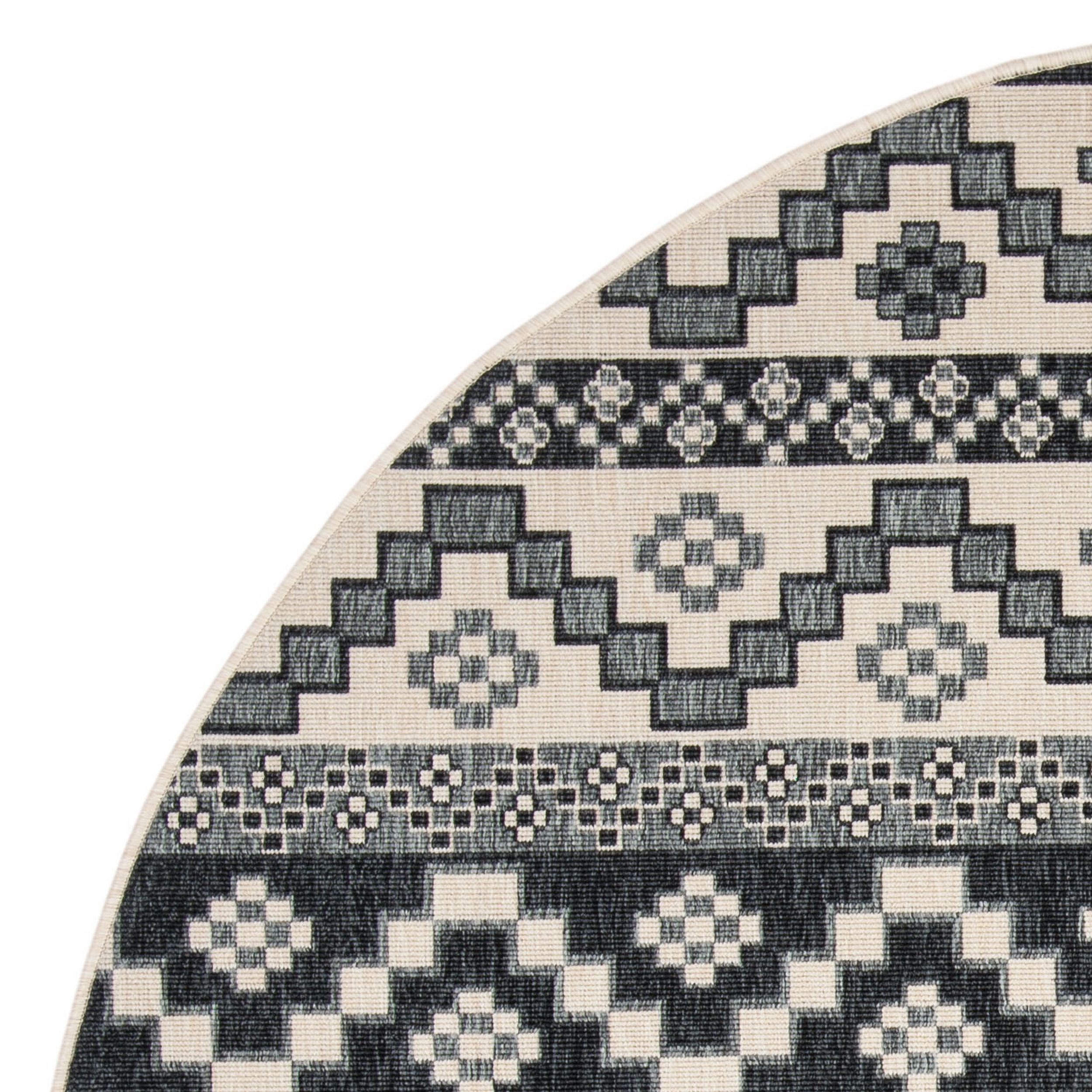 SAFAVIEH Veranda Luwig Southwestern Indoor/Outdoor Area Rug, 6'7" x 6'7" Round, Beige/Grey