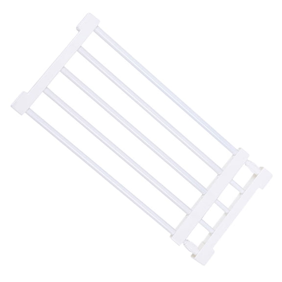 YSNOOWE White Expandable Plastic Storage Rack Shelf for Kitchen Organization, Adjustable Shelving Unit, 1 Piece