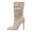 Beige, variant on UngA Women'S Cowboy Boots Women's Back Lace Up High Heel Platform Knee High Boots Red,5.5