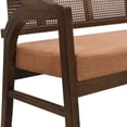 thumbnail image 5 of Christopher Knight Home 46.25" Mid Century Curved Cane Upholstered Loveseat, Walnut+Caramel, 5 of 9