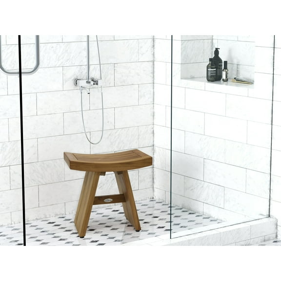 AquaTeak The Original Asia Teak Shower Bench 18" Wide - Teak Oil