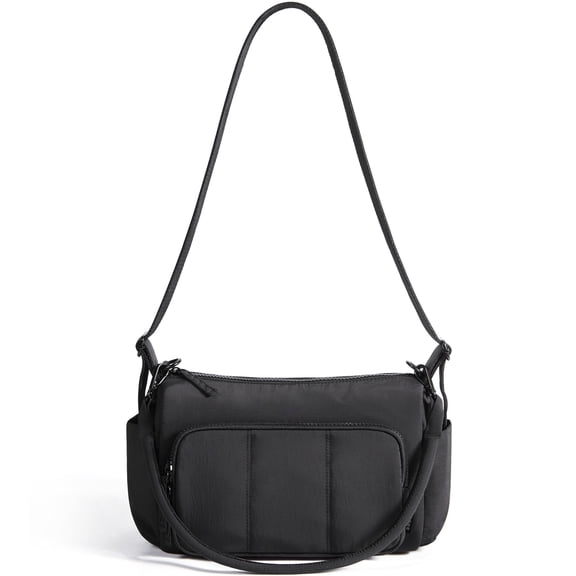 BAGSMART Quilted Crossbody Bags for Everyday Carry, Travel Shoulder Bag with Adjustable Strap, Black