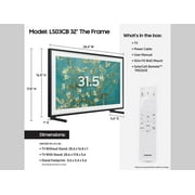 Samsung QN32LS03CBFXZA 32 Inch The Frame QLED Smart TV with Art Mode and an Additional 2 Year Extended Amber Protection (2023)