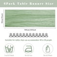 thumbnail image 4 of 6 Pack Sage Green Cheesecloth Table Runners 35 x 120 Inch (10FT) – Boho Rustic Gauze Table Decor, Semi-Sheer Fabric Runner for Wedding, Baby Shower, Birthday Party & Event Decorations, 4 of 6