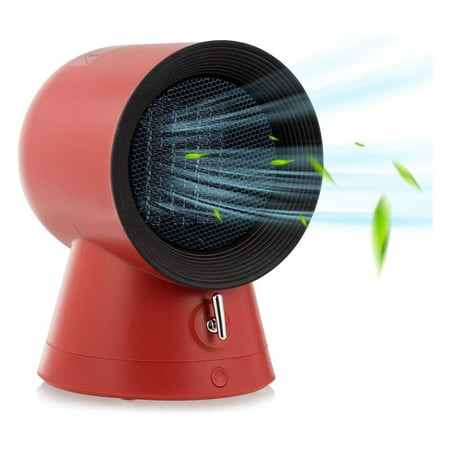 

JepoIA Electric Mini Space Heater Cooling Fan 2-In-1 Space Heater With Adjustable Thermostat 1500W Air Heater w/Tip-Over & Overheat Protection Quick Heat Up Machine for Home Office Red