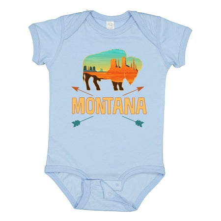 

Inktastic Montana Gift Buffalo Silhouette Gift Baby Boy or Baby Girl Bodysuit