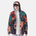 thumbnail image 2 of Balery Bohemian Colorful Flower Woman Sudadera ligera de manga larga con capucha y protección solar UPF 50+ para hombre y mujer, ideal para pesca y running-3X-Large, 2 of 7