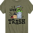 thumbnail image 3 of Sesame Street - I Love Trash - Toddler and Youth Short Sleeve Graphic T-Shirt, 3 of 5
