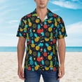 thumbnail image 2 of Yiaed Colorful Pineapple Print Hawaiian Shirt for Men Short Sleeve Button Down Shirts Beach Shirts for Men,Small, 2 of 7
