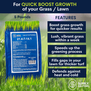 Supply Solutions Lawn & Turf Plant Food – Lawn Nutrient Blend for Greener, Healthier Grass – Turf Care Formula (5 lbs)
