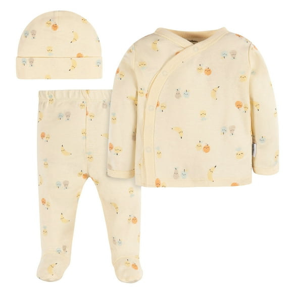 Gerber Essentials conjunto para bebé 3 piezas algodón amarillo talla 0 a 3 meses