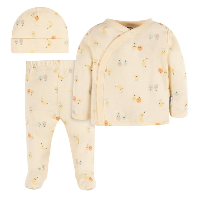 Gerber Essentials conjunto para bebé 3 piezas algodón amarillo talla 0 a 3 meses