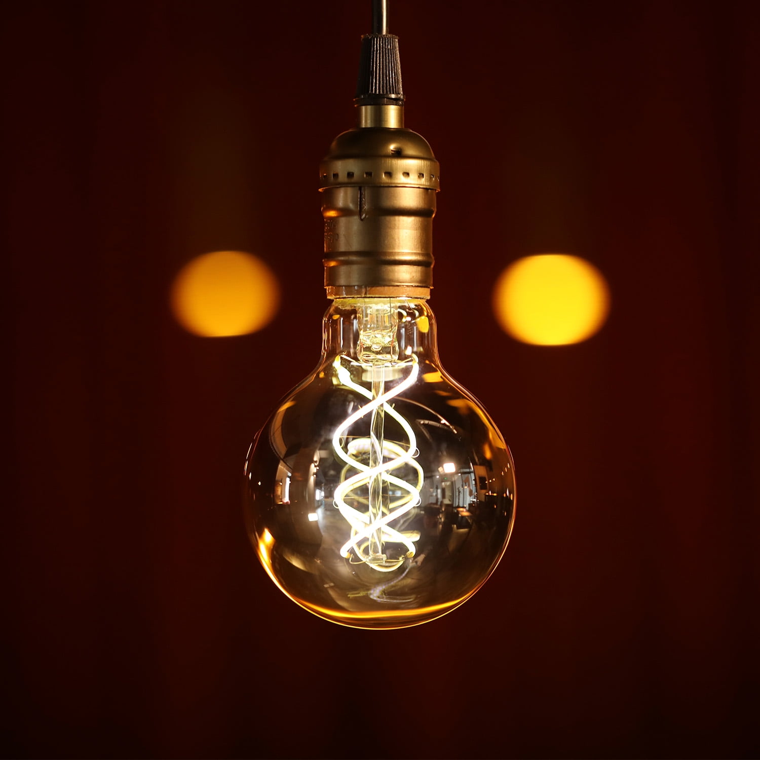3 Pack G25 LED Globe Light Bulbs, Smoke Gray Glass, Dimmable, E26 Base Vintage Edison Bulb, 4000K Cool White