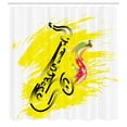 thumbnail image 3 of Ambesonne Yellow Black Shower Curtain, Jazz Saxophone, 69"Wx84"L, Yellow Black, 3 of 5