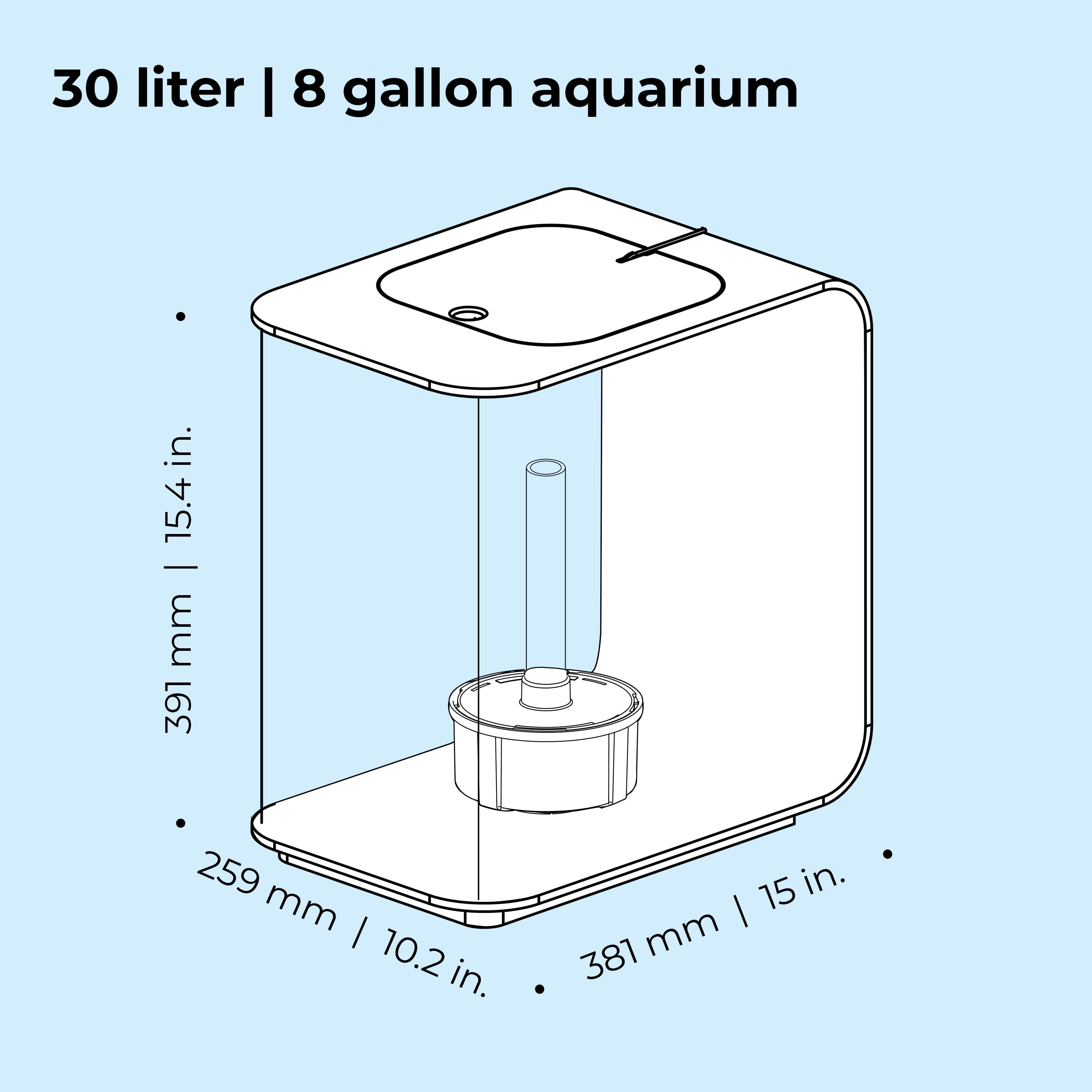 biOrb FLOW 30 Aquarium with Standard Light - 8 Gallon, White