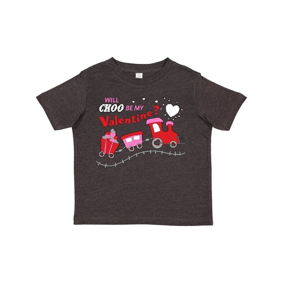 Inktastic Will Choo Be My Valentine? Valentine's Day Train Boys or Girls Toddler T-Shirt