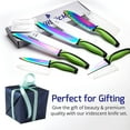 thumbnail image 6 of SiliSlick Kitchen Knife Set Professional, Titanium Coated Stainless Steel Blades, Dishwasher Safe, Safety Sheaths, 5 Knives, 6 of 8