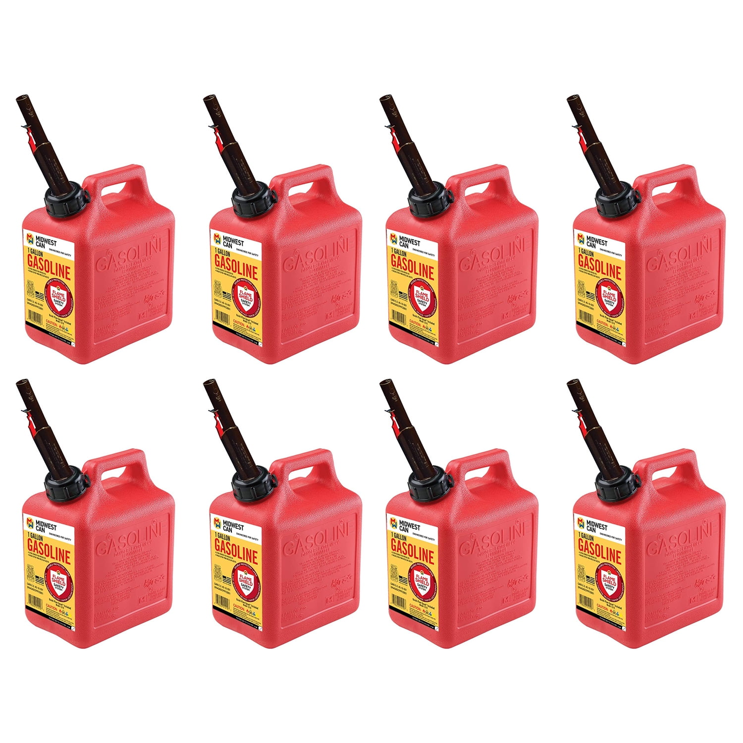 Midwest Can Company 1210 1 Gallon Gas Can Fuel Container Jugs w/ Spout