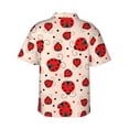 thumbnail image 4 of Xecao Red Ladybug print Hawaiian shirt - a stylish short-sleeve button-down for men, perfect for casual beach and tropical outings., 4 of 9