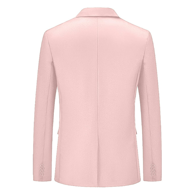 Olyvenn Deals New Casual Men's Suit Color Matching Single Breasted Slim  Middle-aged Suit Long Sleeve Hoodless Casual Outwear Jackets Blazers Formal  Business Office Work Suit Jacket Pink 8 