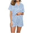 thumbnail image 2 of Qiopertar Liquidation à Moins de 5$ Blouse Décontractée à Col Rabattu Manches Courtes Mode Short Ensemble de Pyjama Grandes Économies de Vacances!, 2 of 4