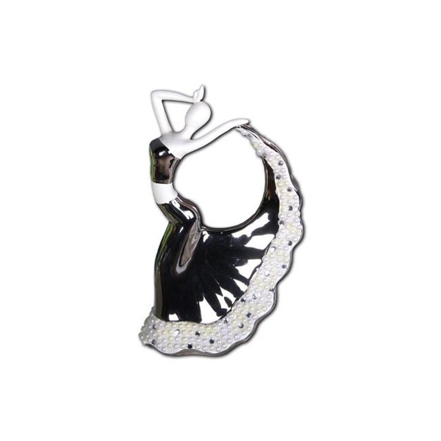 Amazing Rugs WS1630 8 x 4.5 x 12 in. Rapturous Dance Decorative Figurine with Polished Chrome & White Finish